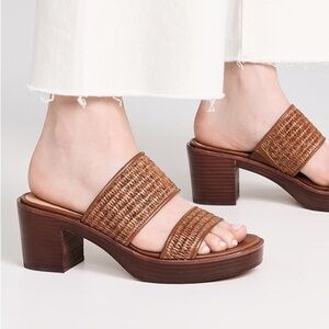 Madewell Odin Leather Double Strap Mule Sandals